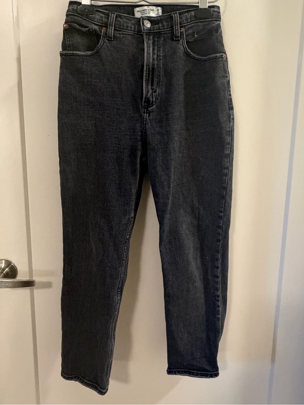 Abercrombie & Fitch Women's Curve Love Black High-Rise Ankle Jeans
